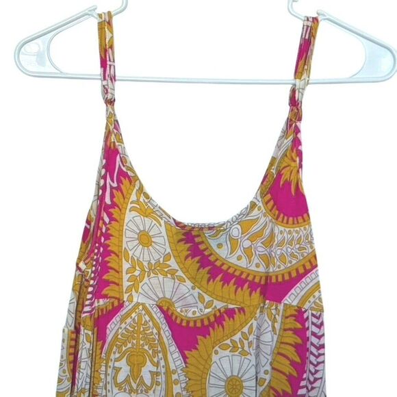 INC International Concepts Print, Swing/Flowy, Peplum Tank, XL, Pink/White/Gold - Picture 7 of 11
